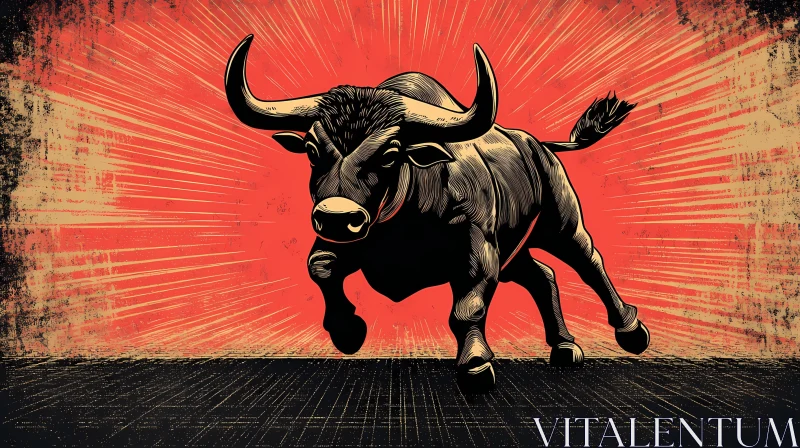 Powerful Bull in Artistic Design