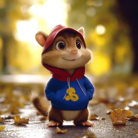 Animated Squirrel in Hoodie