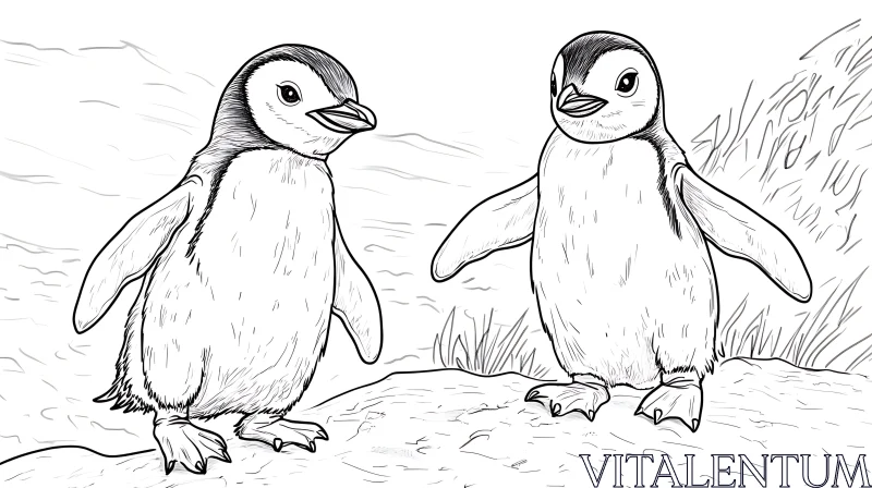 Two Penguins Sketch