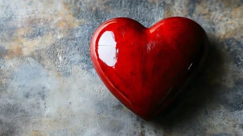 Glossy Red Heart Still Life