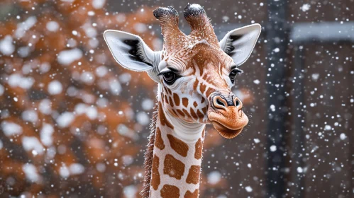 Winter Scene with Giraffe