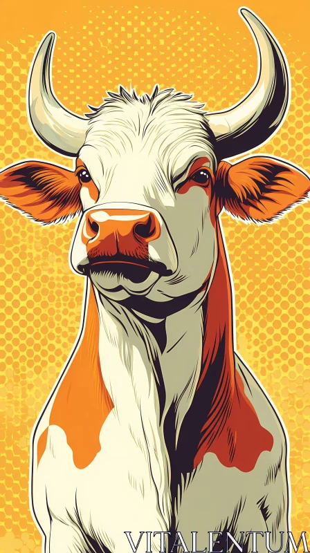 Colorful Graphic Cow Artwork