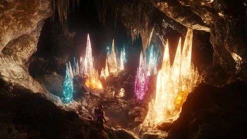 Luminous Crystals in Underground Cavern