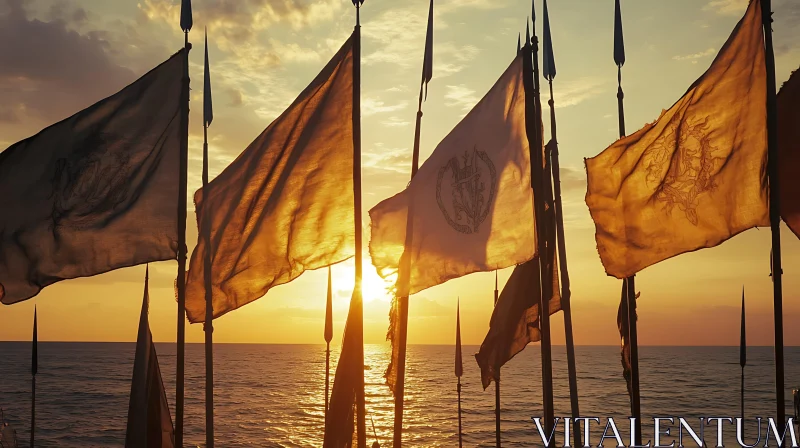 Golden Hour Flags and Spears