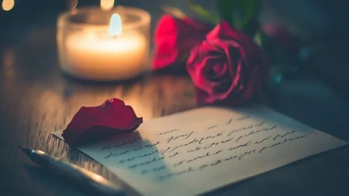 Love Letter Still Life with Rose