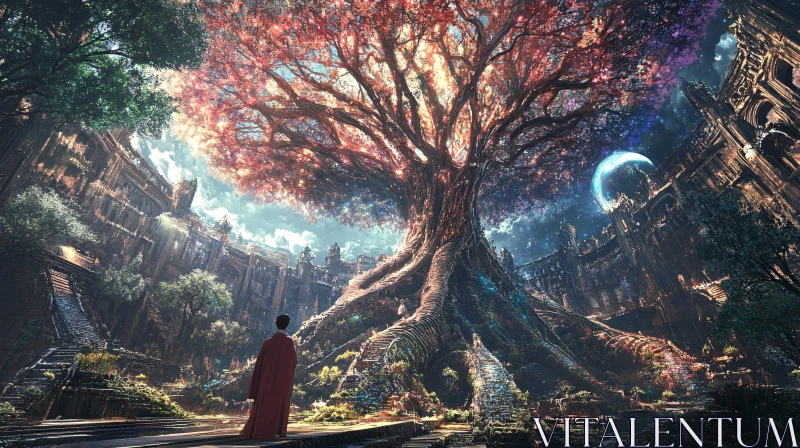 Enchanted Forest with Gigantic Tree