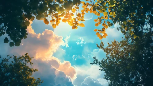 Clouds Between Tree Branches