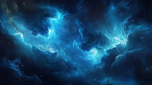 Celestial Swirls of Azure Dreams