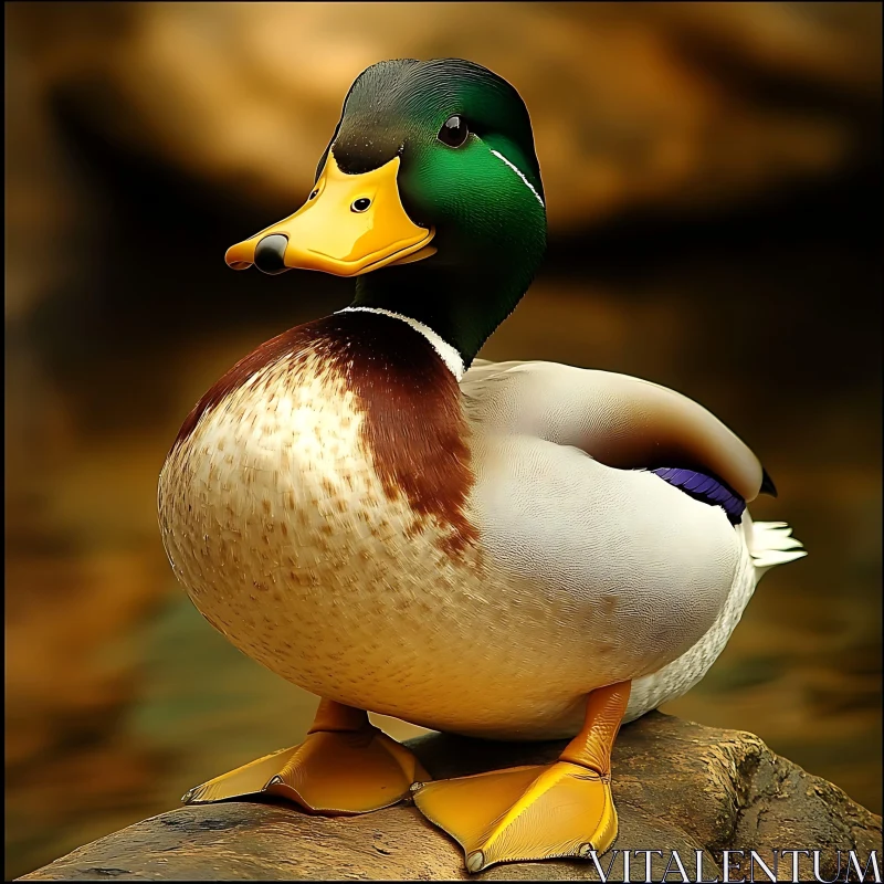 Detailed Mallard Duck Close-Up AI Image