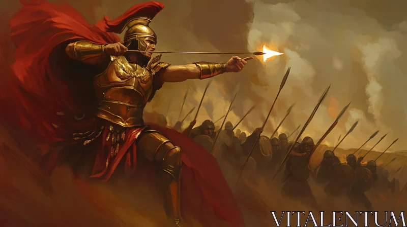 Golden Armor Warrior Aims Arrow