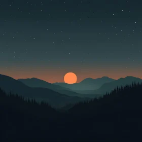 Twilight Over the Mountain Range