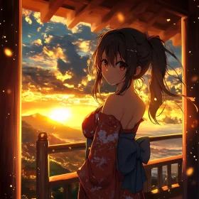 Sunset Serenity Anime Girl