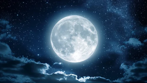 Lunar Radiance: A Starry Nightscape
