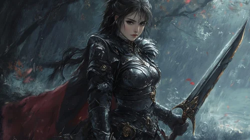 Female Warrior in Forest