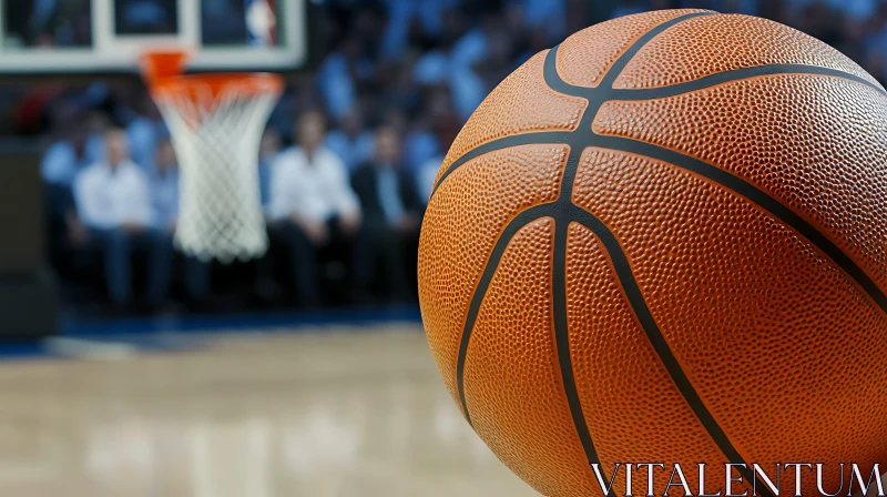 A Basketball Close-Up on the Court AI Image