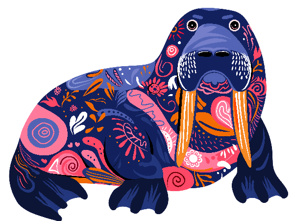 Artistic Walrus T-Shirt Print