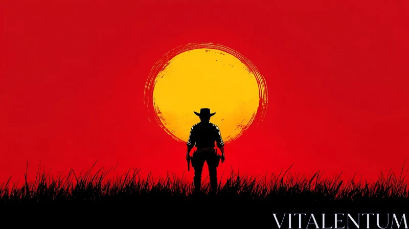 Western Silhouette at Sunset