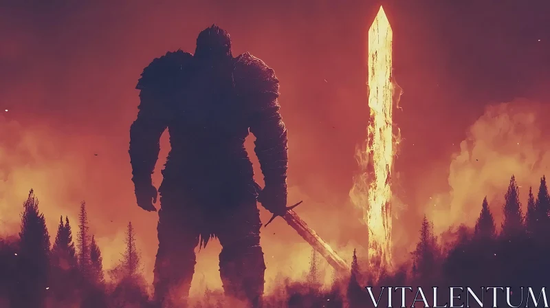 Fiery Sentinel: A Warrior's Vigil
