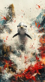 Colorful Dolphin in Motion
