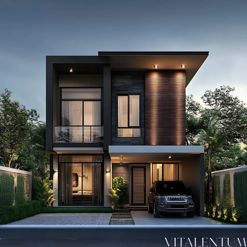 Contemporary House Design with Elegant Glass Windows