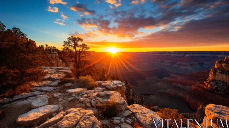 Sunset Over the Grand Canyon - A Display of Environmental Awareness AI Image
