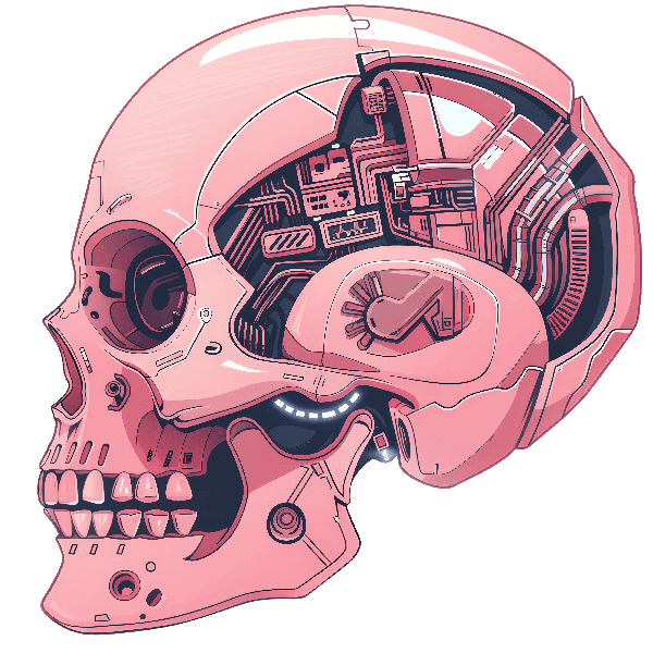 Cyber Skull T-Shirt Design