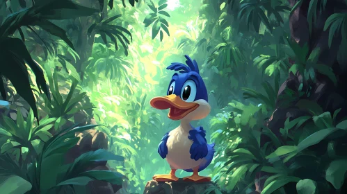 Animated Duck Jungle Scene