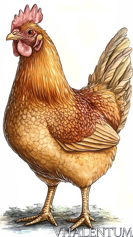 AI ART Detailed Chicken Illustration