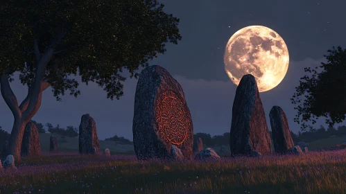 Ancient Stones Under Moonlight