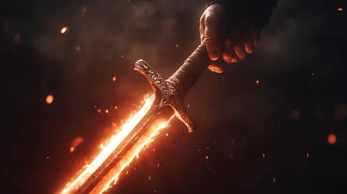 Sword with Fire Effect