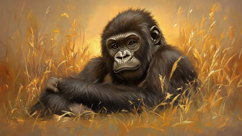 Resting Gorilla in Art