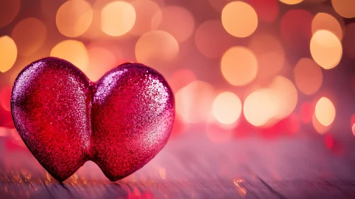 Glittering Heart Still Life with Bokeh