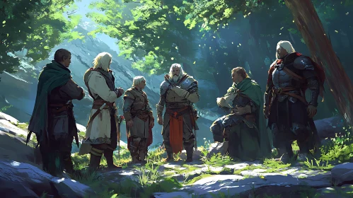 Warriors Meeting in the Sunlight Forest