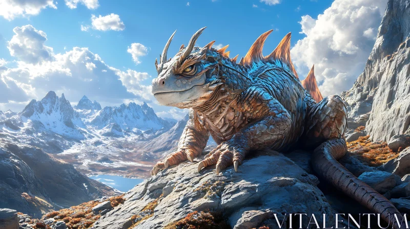 AI ART Mountain Dragon: A Reptilian Majesty