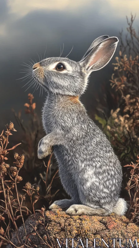 AI ART Wild Rabbit Amidst Nature