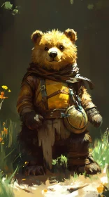 Adventurous Forest Bear in Leather Garb