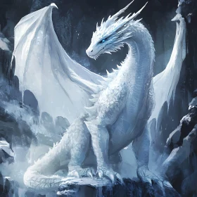 White Dragon on the Rocks