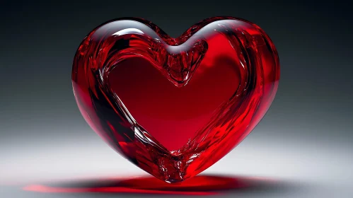 Red Glass Heart Still Life