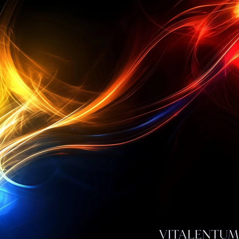 Colorful Light Swirls in Abstract Design AI Image