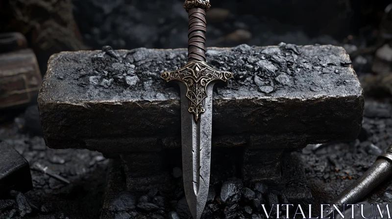 Ornate Sword Close-Up AI Image