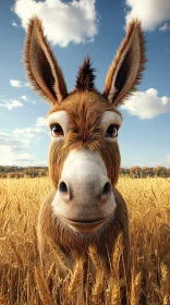 Donkey with Golden Wheat