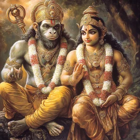 Hanuman and Sita Artwork