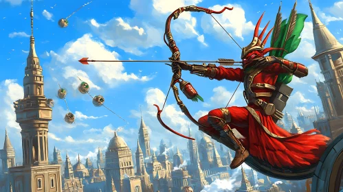Red Archer in a Fantastic City