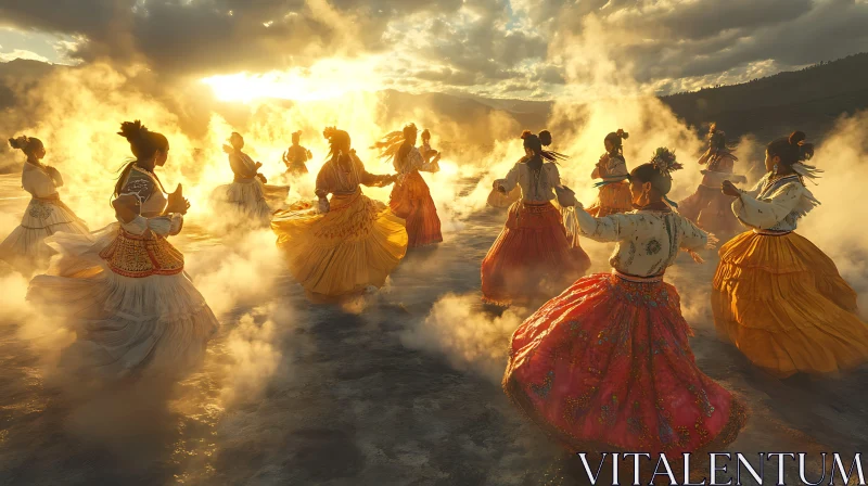 Women Dancing in Sunlight AI Image