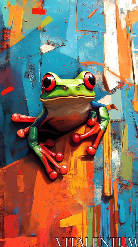 Colorful Frog Artwork AI Image