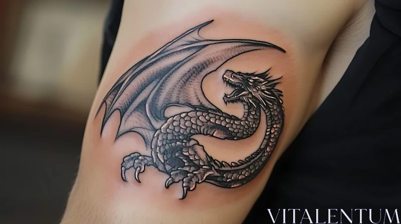 AI ART Detailed Dragon Tattoo Design