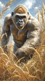 Gorilla in a Golden Field