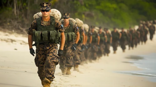 Marine Training on Beach