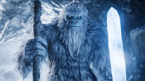 Icy Protector: A Yeti's Vigil