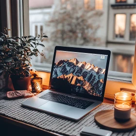 Warm and Inviting Indoor Workspace Setup